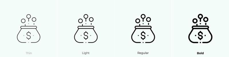 handtas icoon. dun, licht, regelmatig en stoutmoedig stijl ontwerp geïsoleerd Aan wit achtergrond vector