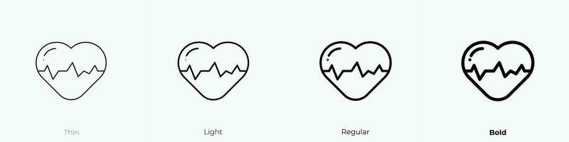 pulse icoon. dun, licht, regelmatig en stoutmoedig stijl ontwerp geïsoleerd Aan wit achtergrond vector