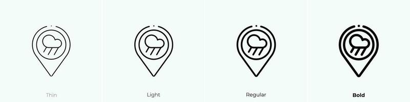 regen icoon. dun, licht, regelmatig en stoutmoedig stijl ontwerp geïsoleerd Aan wit achtergrond vector