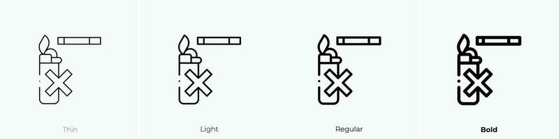 stoppen roken icoon. dun, licht, regelmatig en stoutmoedig stijl ontwerp geïsoleerd Aan wit achtergrond vector