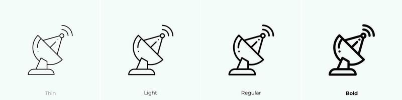 radars icoon. dun, licht, regelmatig en stoutmoedig stijl ontwerp geïsoleerd Aan wit achtergrond vector