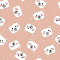 naadloos wit teddy beer patroon, roze achtergrond schattig behang voor geschenk omhulsel papier, textiel, kleurrijk vector voor kinderen, vlak stijl