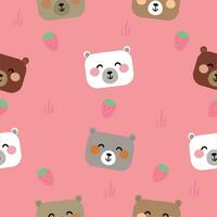 naadloos teddy beer patroon, roze achtergrond schattig behang voor geschenk omhulsel papier, textiel, kleurrijk vector voor kinderen, vlak stijl