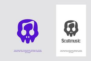 vector schedel muziek- logo ontwerp sjabloon