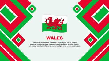 Wales vlag abstract achtergrond ontwerp sjabloon. Wales onafhankelijkheid dag banier behang vector illustratie. Wales tekenfilm