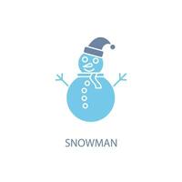 sneeuwman concept lijn icoon. gemakkelijk element illustratie. sneeuwman concept schets symbool ontwerp. vector