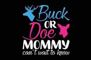 buck of doe mama geslacht onthullen baby partij Aankondiging t-shirt vector