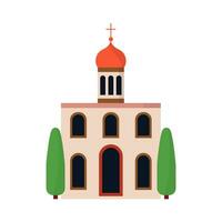 vector kathedraal kerk vlak stijl illustratie. orthodox tempel icoon geïsoleerd