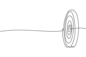 continue één lijntekening van cirkeldoel dartbord. focus en concentratie oefening sport. zakelijke doel metafoor concept. minimalistische trendy enkele lijn tekenen ontwerp vector grafische afbeelding