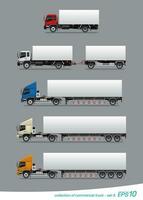 verzameling van reclame lading vrachtauto en aanhangwagen vector