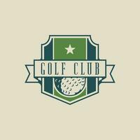 golf club embleem logo vector illustratie sjabloon icoon grafisch ontwerp. stok en bal van sport teken of symbool voor toernooi of liga tim met insigne schild concept