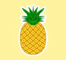 ananas fruit stickers, geschikt voor sticker afdrukken. vector