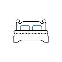 bed concept lijn icoon. gemakkelijk element illustratie. bed concept schets symbool ontwerp. vector