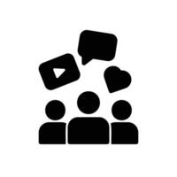 sociaal media icoon met groep en babbelen vector