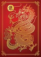 vector illustratie van gouden Aziatisch draak