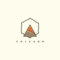 vulkaan logo ontwerp met uniek illustratie vector