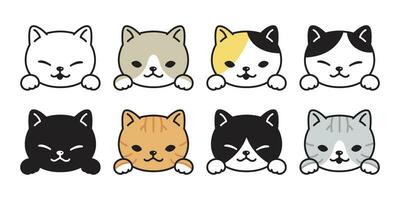 kat vector icoon katje ras calico logo symbool tekenfilm karakter illustratie tekening ontwerp