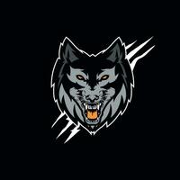 hoofd wolf logo ontwerp vector