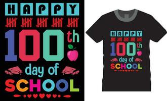 gelukkig 100ste dag van school- .100 dagen van school- t shirt. vector