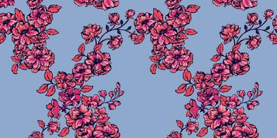 mooi bloeiend bloemen patroon in veel soorten. helder rood bloemen tapijtwerk. vector hand- getrokken. sjabloon voor textiel, mode, afdrukken, oppervlakte ontwerp, papier, omslag, kleding stof