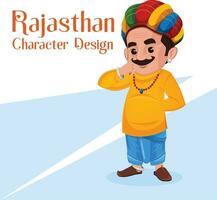 vector tekenfilm illustratie van Rajasthani Mens karakter ontwerp