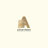 appartement logo ontwerp met brief een modern creatief idee vector