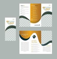 reizen drievoud brochure ontwerp sjabloon. vector