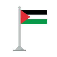 vlag van Palestina Aan vlaggenmast geïsoleerd vector