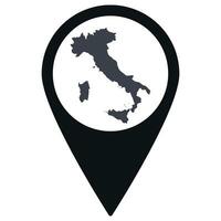 zwart wijzer of pin plaats met Italië kaart binnen. kaart van Italië vector