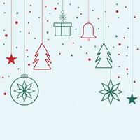 sociaal media post ontwerp vrolijk Kerstmis achtergrond met sterren en geschenk doos en sneeuw met klok vector