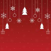 sociaal media post ontwerp voor vrolijk Kerstmis achtergrond met sterren en geschenk doos en ballen met boom vector