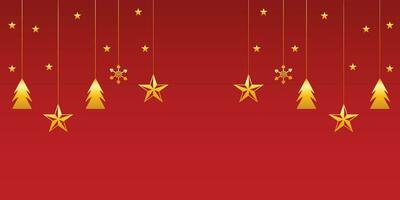 vrolijk Kerstmis banier met gouden sterren en gouden boom vector