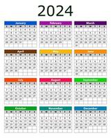 2024 kalender sjabloon vector illustratie