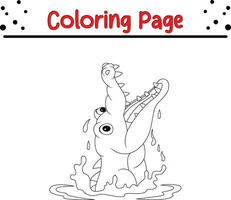 krokodil kleurplaat voor kinderen vector