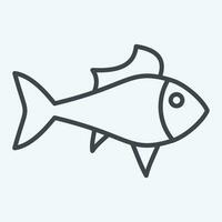 icoon guppy. verwant naar zee symbool. lijn stijl. gemakkelijk ontwerp bewerkbaar. gemakkelijk illustratie vector