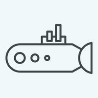 icoon onderzeeër. verwant naar zee symbool. lijn stijl. gemakkelijk ontwerp bewerkbaar. gemakkelijk illustratie vector