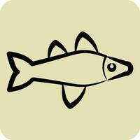 icoon vis. verwant naar zee symbool. hand- getrokken stijl. gemakkelijk ontwerp bewerkbaar. gemakkelijk illustratie vector