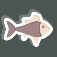 sticker guppy. verwant naar zee symbool. gemakkelijk ontwerp bewerkbaar. gemakkelijk illustratie vector