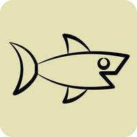 icoon haai. verwant naar zee symbool. hand- getrokken stijl. gemakkelijk ontwerp bewerkbaar. gemakkelijk illustratie vector