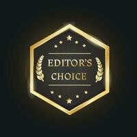 vector Editors keuze gouden etiket Aan zwart achtergrond