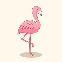 flamingo cartoon schattige roze vogel illustraties vector