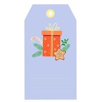 kerstcadeau tag vector