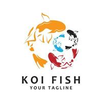 koi vis logo ontwerp, Chinese Lucky en triomf sier- vis vector, bedrijf merk goud vis icoon vector