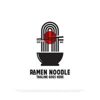 ramen noodle logo ontwerp vector, voedsel en dranken logo icoon vector illustratie, het beste voor Japans restaurant logo idee