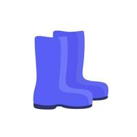 regen laarzen Aan wit, blauw rubber laarzen vector illustratie