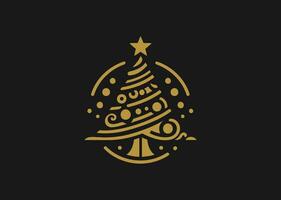 gelukkig nieuw jaar 2024 goud groeten kaart abstract Kerstmis boom gemakkelijk vector illustratie elegant luxueus logo ontwerp