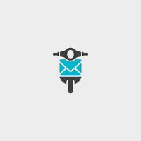 scooter mail logo icoon vector ontwerp