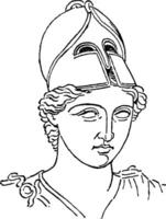 Grieks centurion borstel helm of galea wijnoogst gravure vector