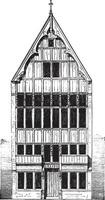 huis mechelen, wijnoogst gravure. vector