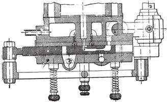 horizontaal sectie van de otto motor lade, wijnoogst gravure. vector